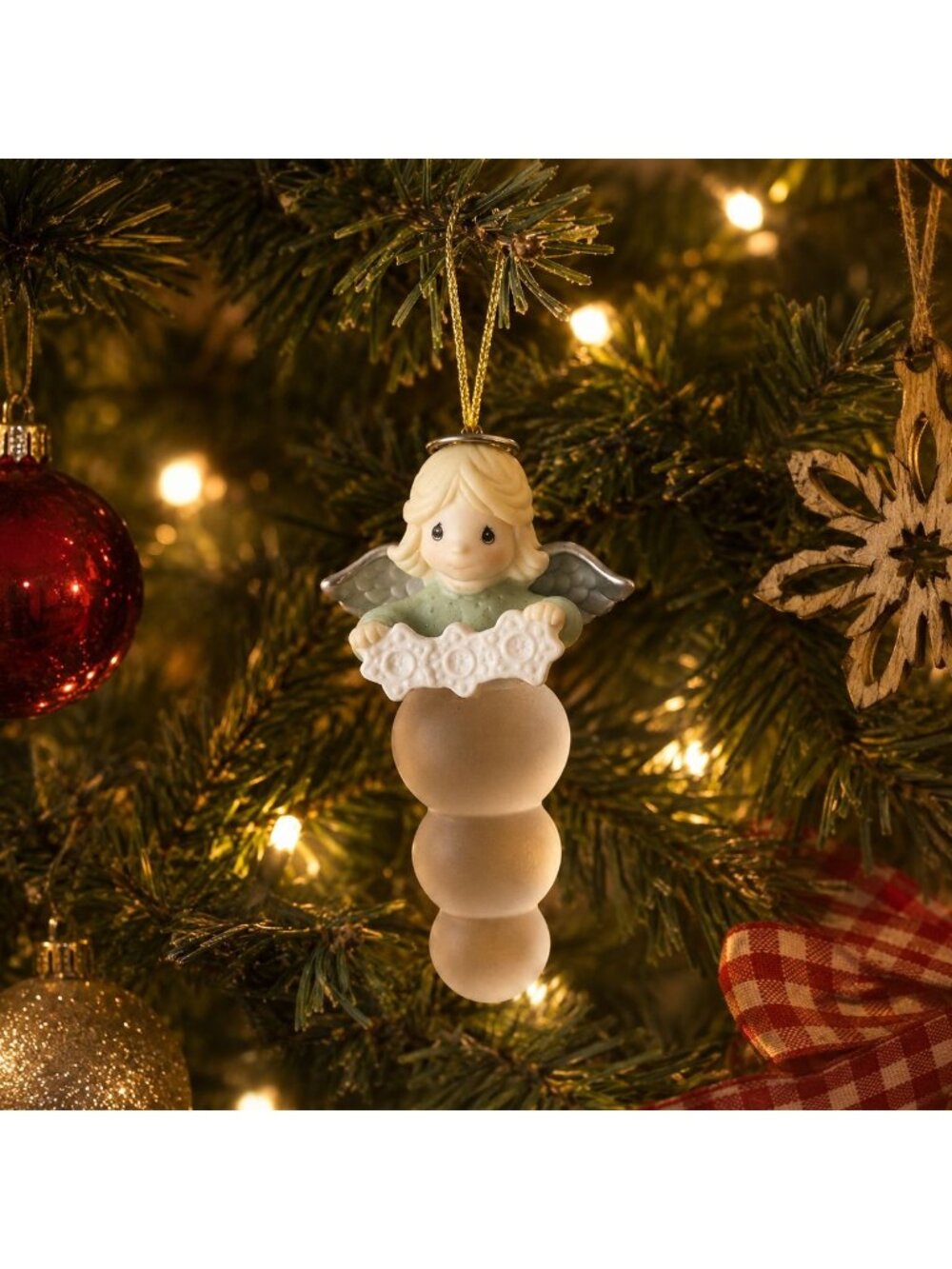 Precious Moments Angel Snowflake Trio Ornament 2002 Avon Exclusive 952346